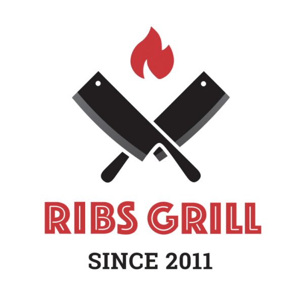 New Ribs Grill logo design with vintage BBQ aesthetic.