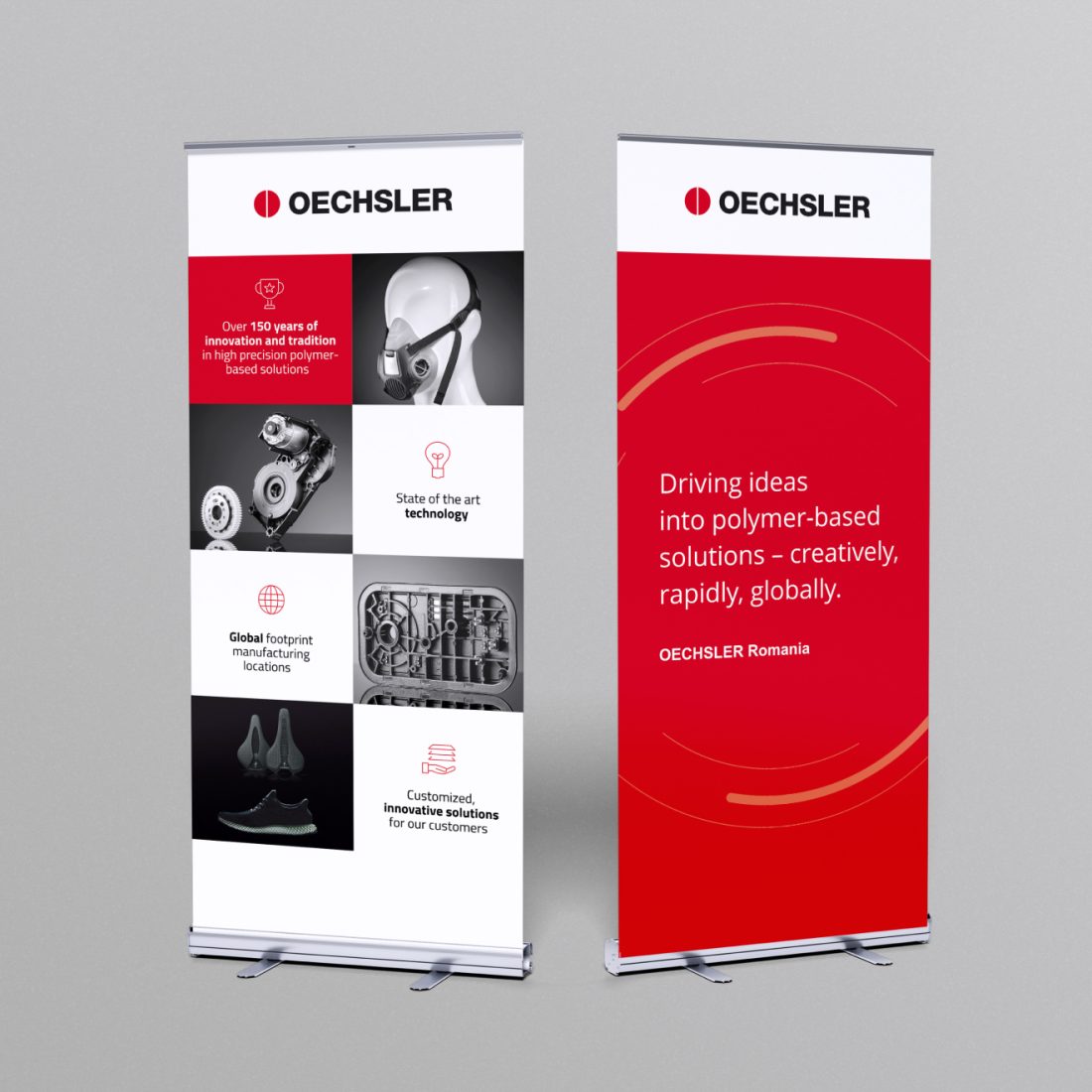 Oechsler-branded stationery and internal communication materials.