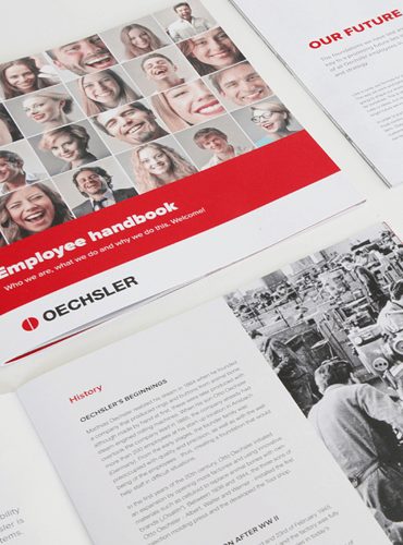Oechsler marketing materials including brochures and reports.