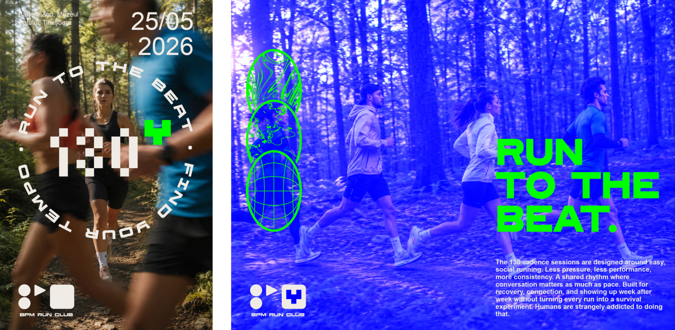 Elemente grafice și identitate vizuală pentru comunicarea BPM Run Club